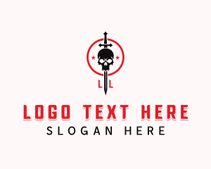 Sword Skull Hunter logo design