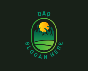 Eco - Lawn Grass Leaves logo design