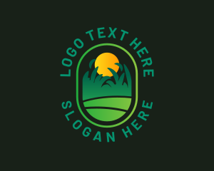 Vegetation - Lawn Grass Leaves logo design