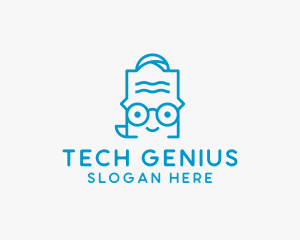 Genius Paper Kid Student logo design