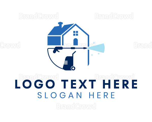 Blue House Pressure Washer Logo | BrandCrowd Logo Maker