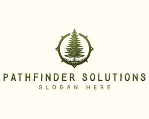 Wayfinding - Pine Tree Compass Outdoor logo design