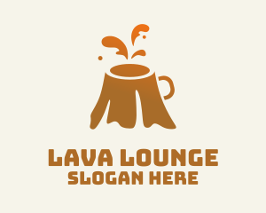 Lava - Orange Volcano Coffee logo design