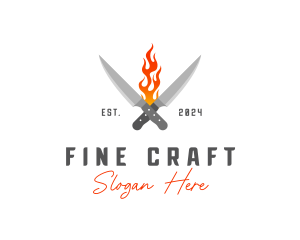 Culinary Flaming Knife logo design