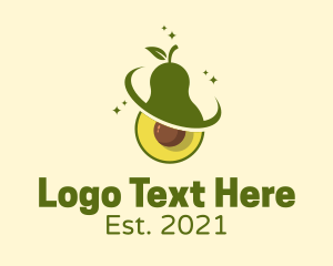 Alligator Pear - Avocado Planet Orbit logo design