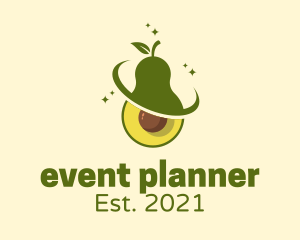 Fruit - Avocado Planet Orbit logo design