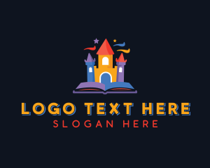 Toddler - Kindergarten Castle Book logo design