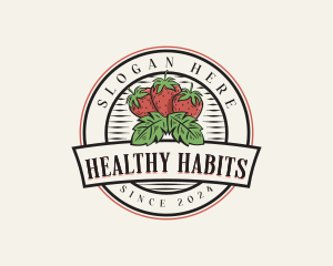 Homegrown Organic Strawberry logo design