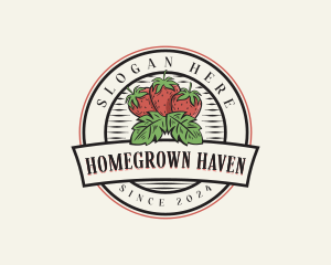 Homegrown Organic Strawberry logo design