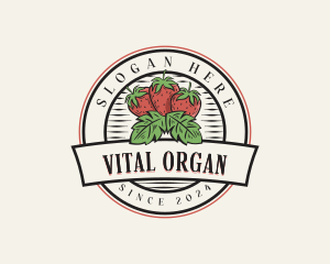 Homegrown Organic Strawberry logo design