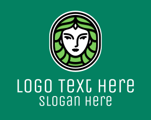 Face - Nature Girl Badge logo design