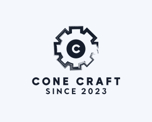 Gear Cogs Construction Machinery logo design