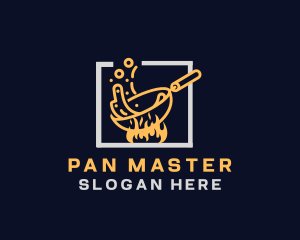 Pan Fry Flame Restaurant logo design