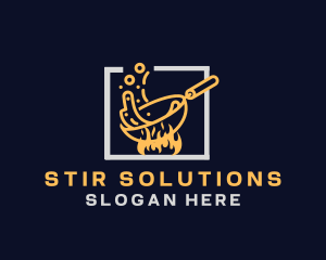 Stir - Pan Fry Flame Restaurant logo design