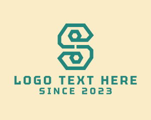 Green Digital Letter S Logo