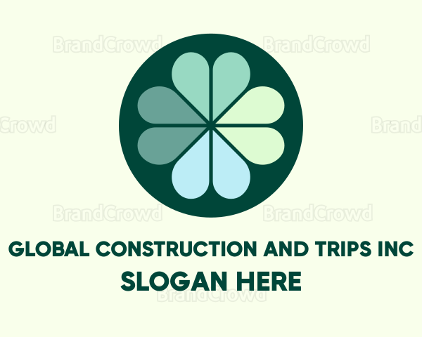 Green Clover Leaves Logo