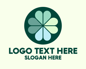 St Patrick Day - Green Clover Leaves logo design
