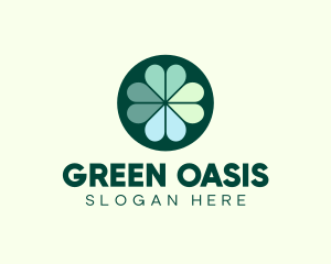 Green Clover Leaves logo design