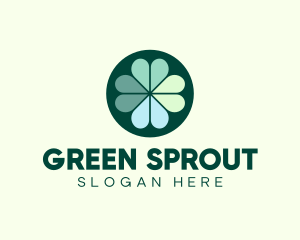 Green Clover Leaves logo design