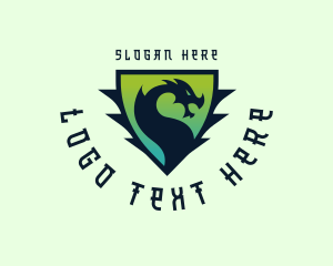 Mythical Creature - Gaming Dragon Shield logo design