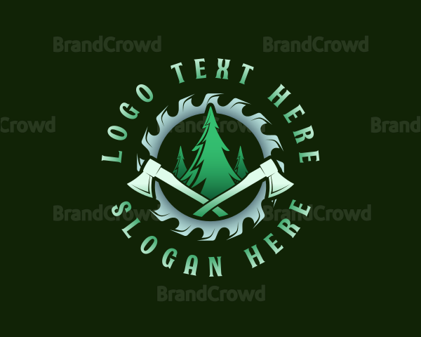 Timber Lumberjack Woodcutter Logo