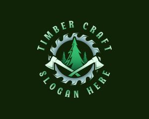 Timber Lumberjack Woodcutter logo design