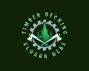 Timber Lumberjack Woodcutter logo design