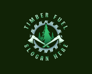 Timber Lumberjack Woodcutter logo design