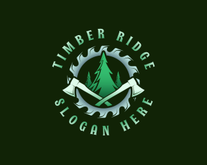 Timber Lumberjack Woodcutter logo design