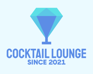 Diamond Cocktail Glass logo design