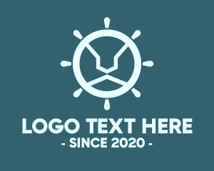 Yacht - Blue Lion Steering Wheel logo design