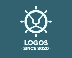 Naval - Blue Lion Steering Wheel logo design