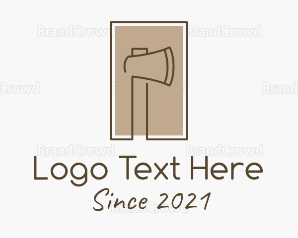 Wooden Lumberjack  Axe Logo