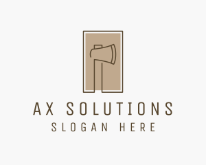 Ax - Wooden Lumberjack  Axe logo design