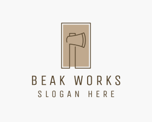 Wooden Lumberjack  Axe logo design