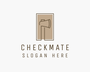 Wooden Lumberjack  Axe logo design