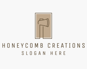 Wooden Lumberjack  Axe logo design