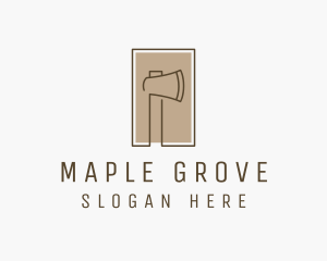 Wooden Lumberjack  Axe logo design