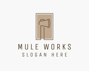 Wooden Lumberjack  Axe logo design