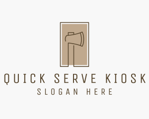 Wooden Lumberjack  Axe logo design