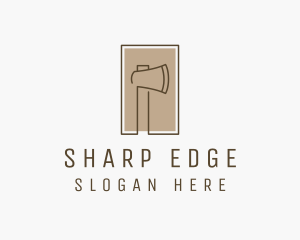 Wooden Lumberjack  Axe logo design