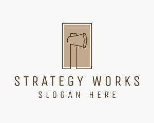 Wooden Lumberjack  Axe logo design