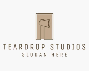 Wooden Lumberjack  Axe logo design