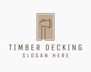 Wooden Lumberjack  Axe logo design