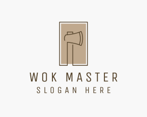 Wooden Lumberjack  Axe logo design