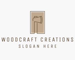 Wooden Lumberjack  Axe logo design