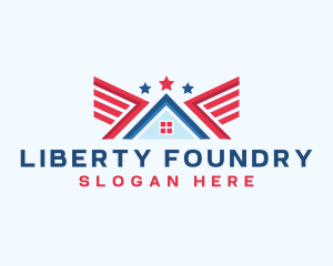 House Realty Patriotic logo design