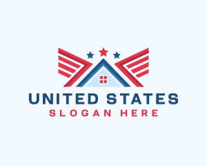 States - House Realty Patriotic logo design