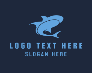 Water - Modern Ocean Shark logo design