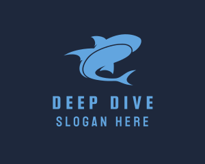 Modern Ocean Shark  logo design